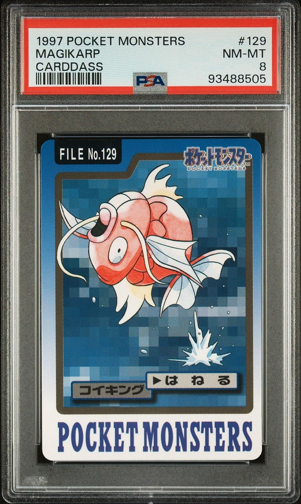 1997 Pocket Monsters Carddass 129 Magikarp PSA 8