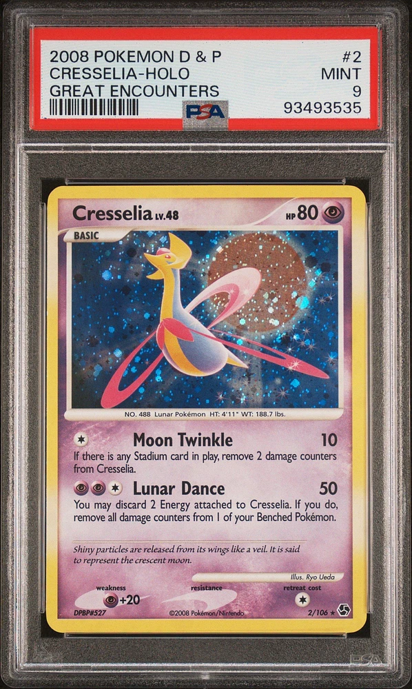 2008 Pokemon Diamond & Pearl Great Encounters 2 Cresselia-holo PSA 9