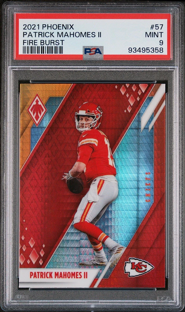 2021 Panini Phoenix 57 Patrick Mahomes Ii Fire Burst PSA 9