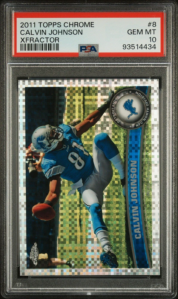 2011 Topps Chrome 8 Calvin Johnson Xfractor PSA 10