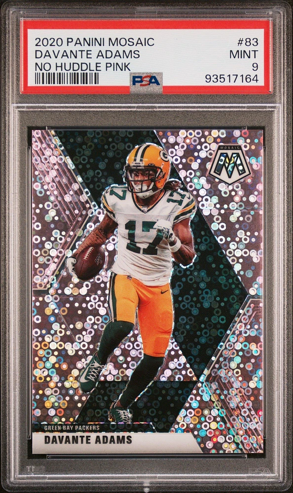 2020 Panini Mosaic 83 Davante Adams No Huddle Pink PSA 9