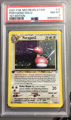 2001 Pokemon Neo Revelation 1st Edition 12 Porygon2-holo PSA 8