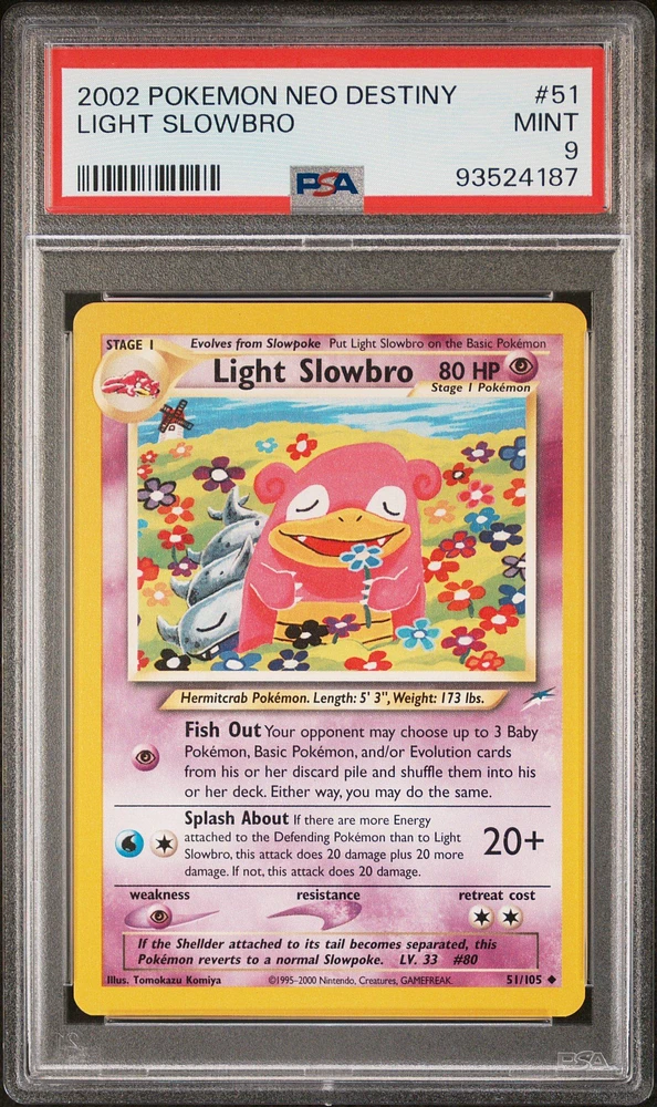 2002 Pokemon Neo Destiny 51 Light Slowbro PSA 9