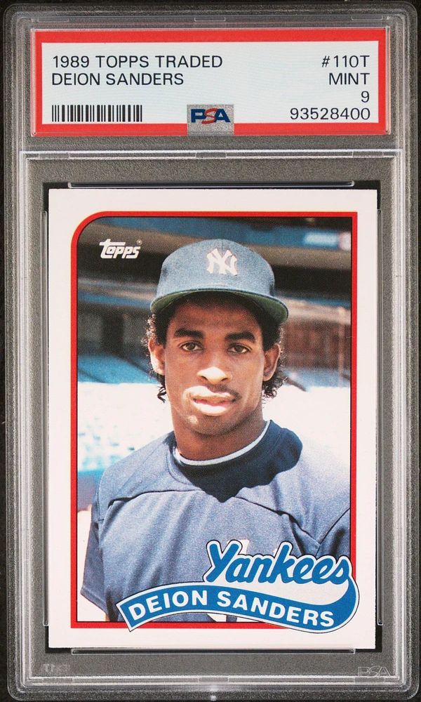 1989 Topps Traded 110t Deion Sanders PSA 9