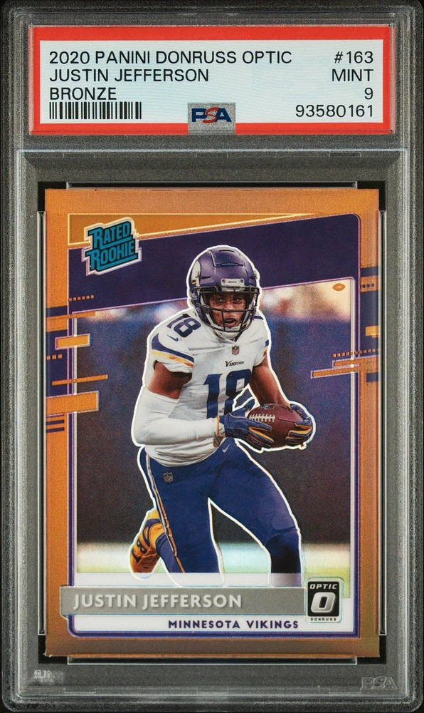 2020 Panini Donruss Optic 163 Justin Jefferson Bronze PSA 9