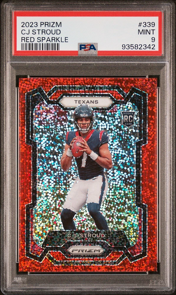 2023 Panini Prizm 339 Cj Stroud Red Sparkle PSA 9