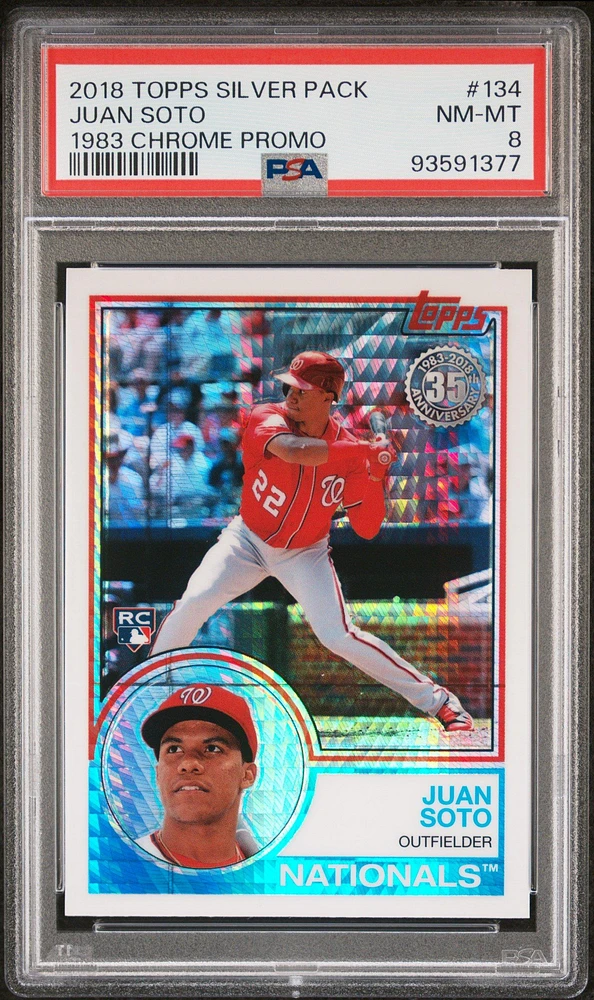 2018 Topps Silver Pack 1983 Chrome Promo 134 Juan Soto PSA