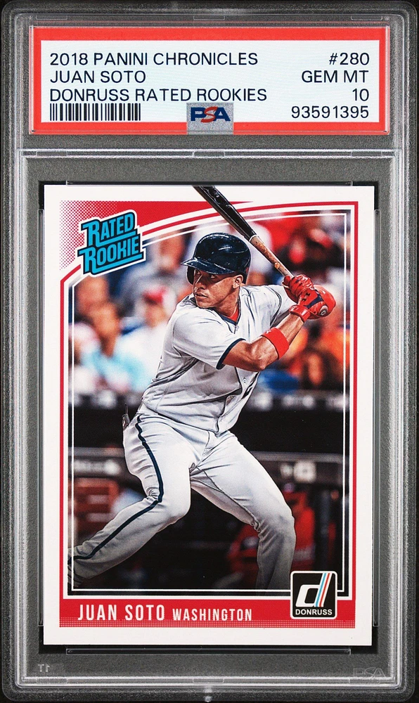 2018 Panini Chronicles Donruss Rated Rookies 280 Juan Soto PSA 10
