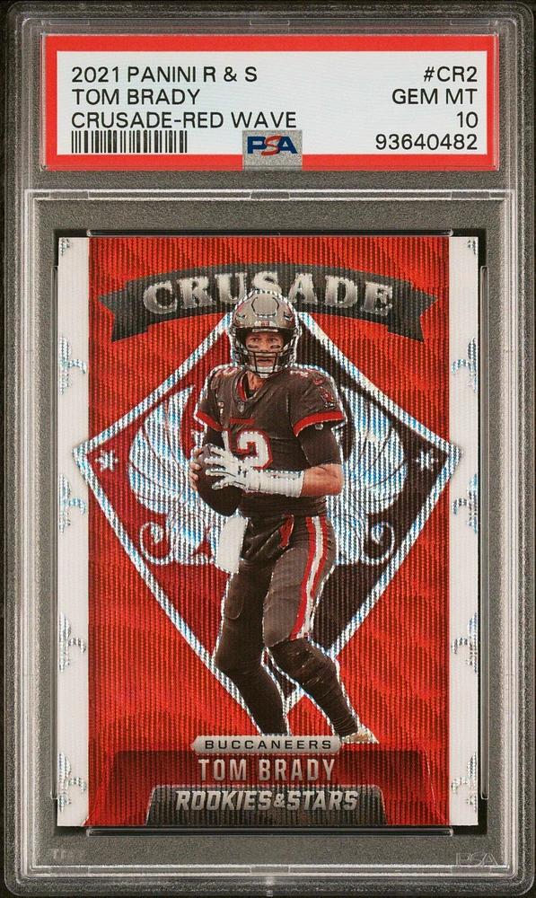 2021 Panini Rookies & Stars Crusade Cr2 Tom Brady Red Wave PSA 10