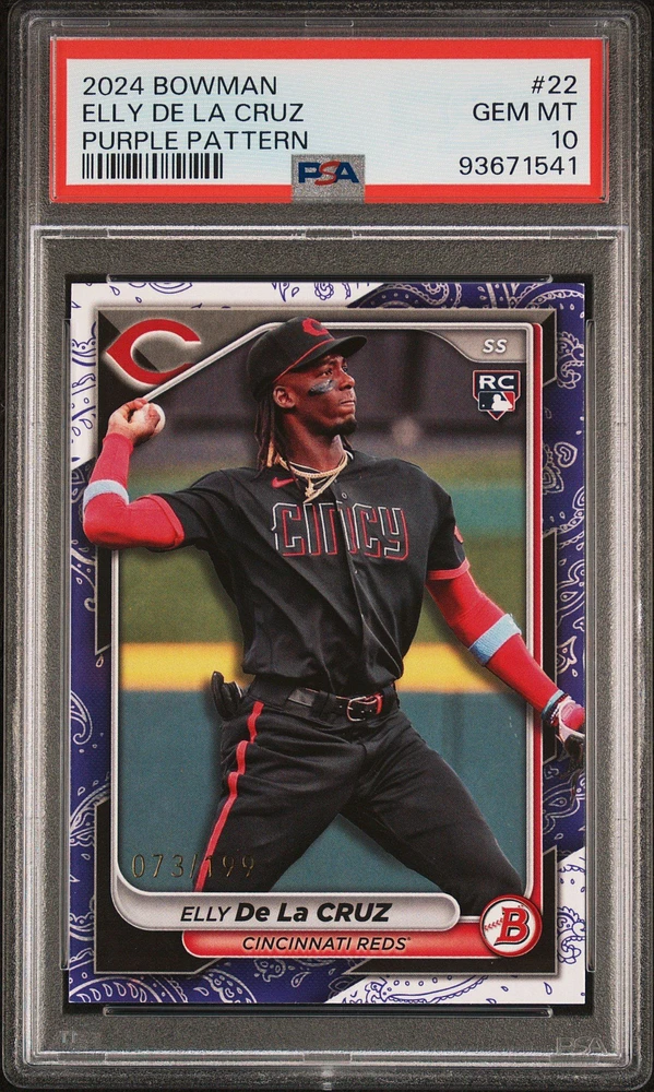 2024 Bowman 22 Elly De La Cruz Purple Pattern PSA 10
