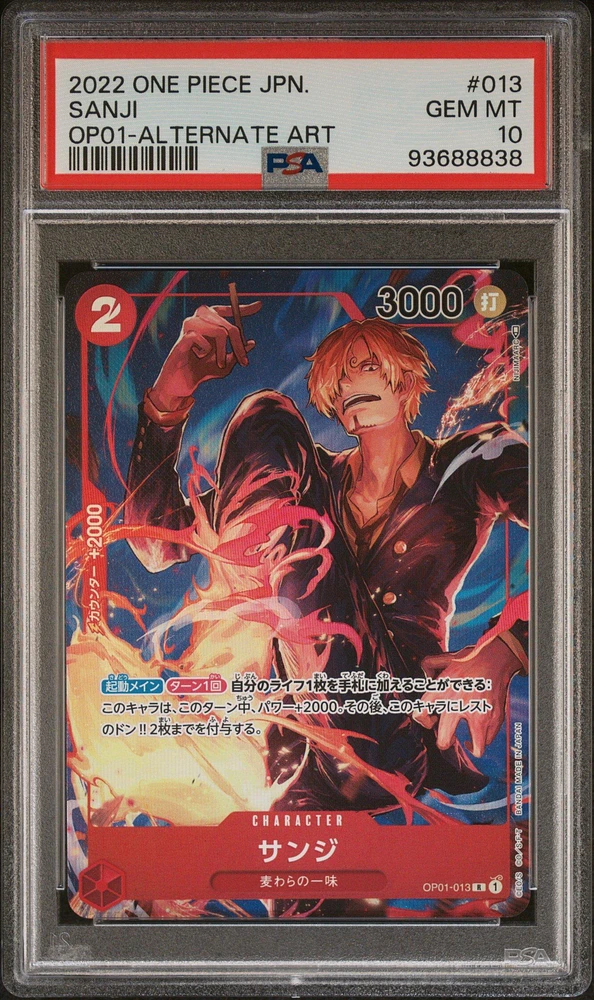 2022 One Piece Japanese Op01-romance Dawn 013 Sanji Alternate Art PSA 10