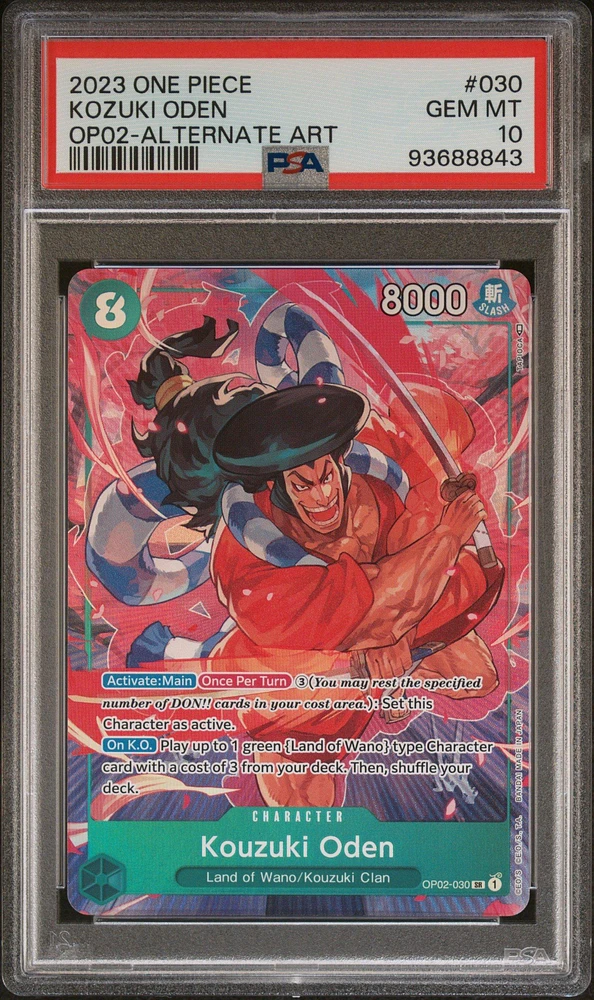 2023 One Piece Paramount War 030 Kozuki Oden Alternate Art PSA 10