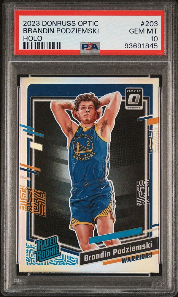 2023 Panini Donruss Optic 203 Brandin Podziemski Holo PSA 10
