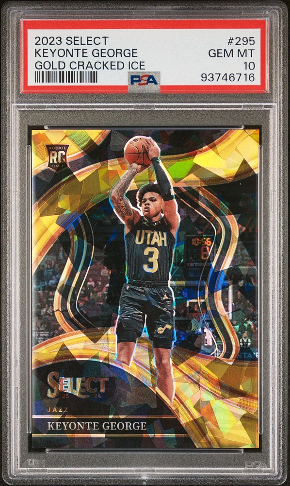 2023 Panini Select 295 Keyonte George Gold Cracked Ice PSA 10
