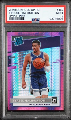 2020 Panini Donruss Optic 162 Tyrese Haliburton Hyper Pink PSA 9