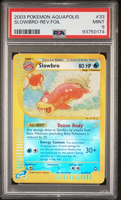 2003 Pokemon Aquapolis 33 Slowbro-reverse Foil PSA 9