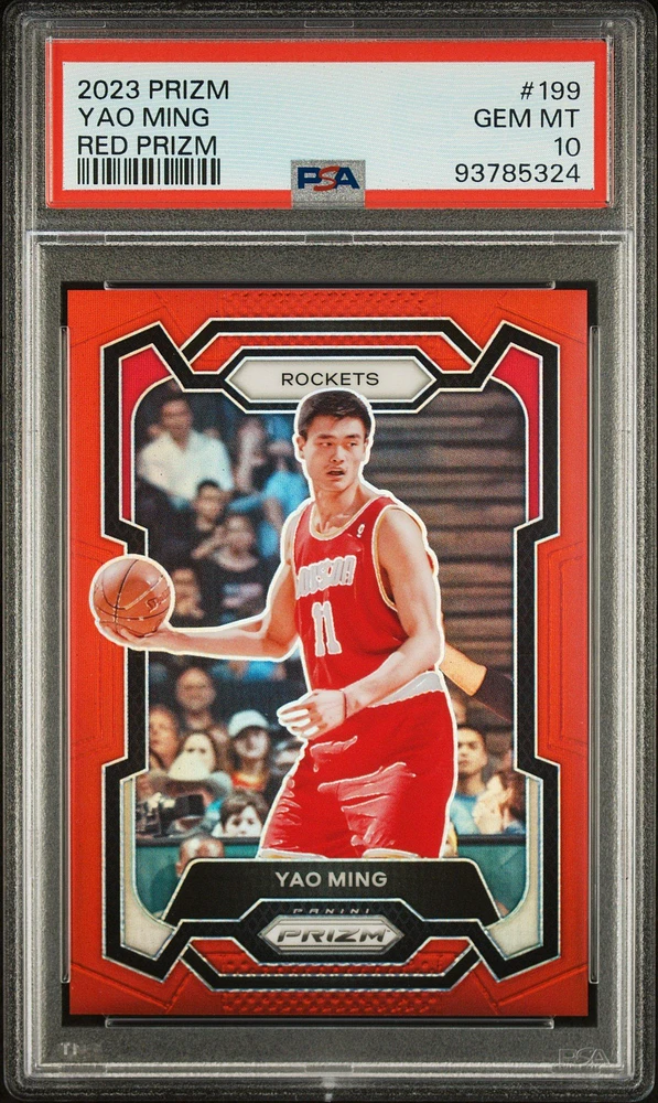 2023 Panini Prizm 199 Yao Ming Red Prizm PSA 10