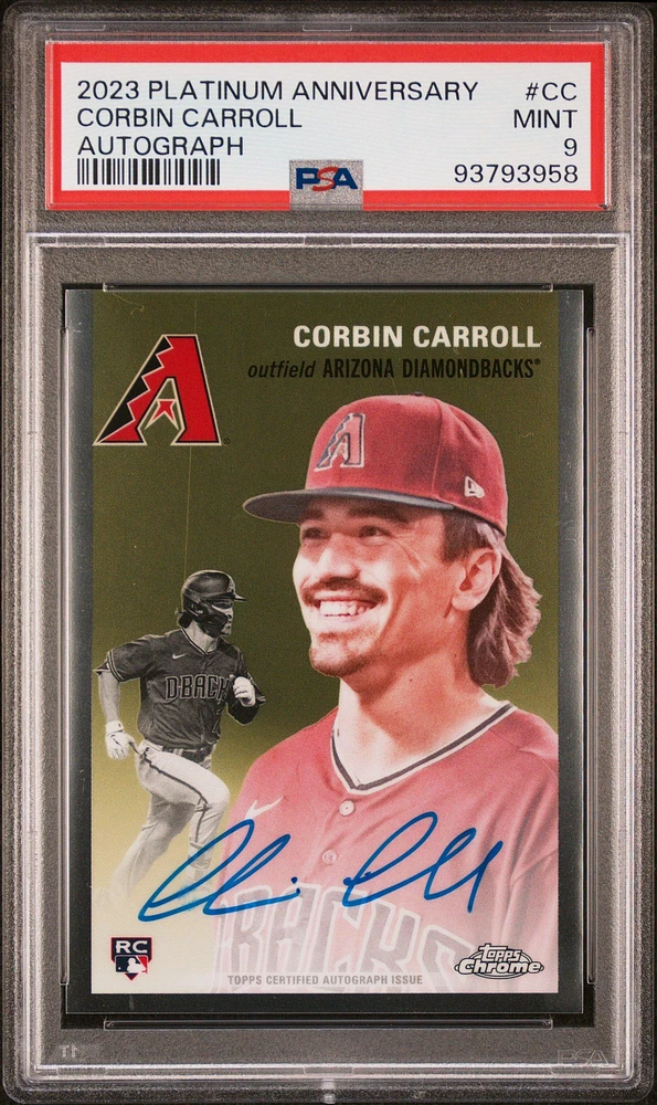 2023 Topps Chrome Platinum Anniversary Autographs Cc Corbin Carroll PSA 9