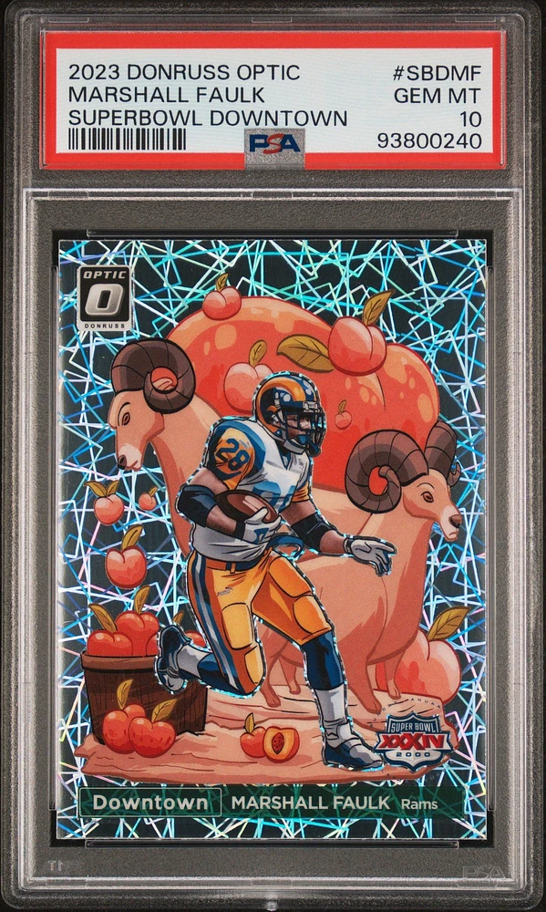 2023 Panini Donruss Optic Super Bowl Downtown Sbdmf Marshall Faulk PSA 10