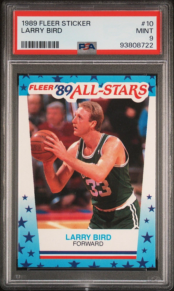 1989 Fleer Sticker 10 Larry Bird PSA 9