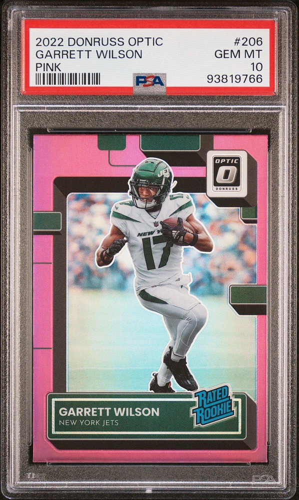2022 Panini Donruss Optic 206 Garrett Wilson Pink PSA 10