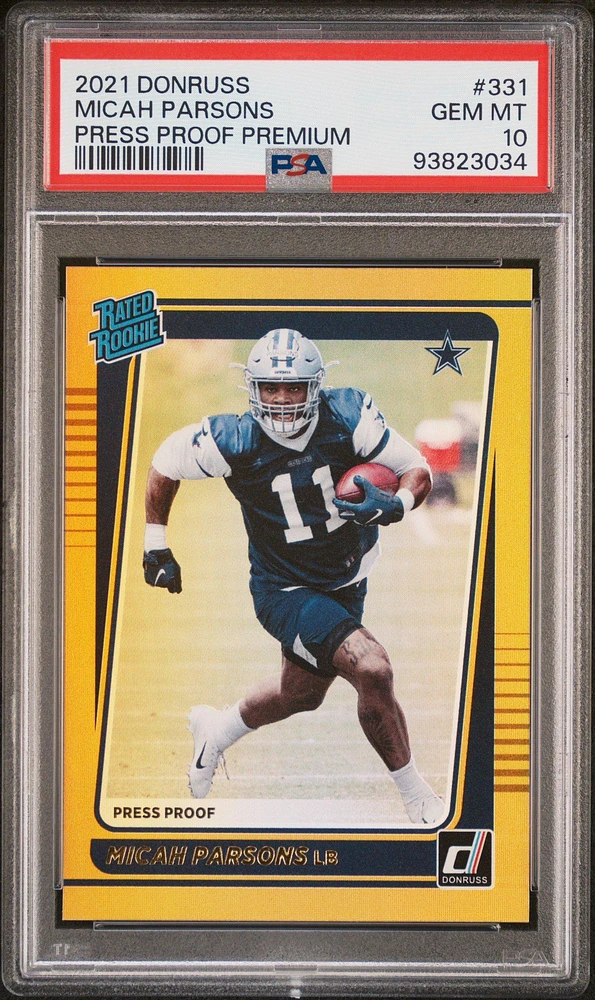 2021 Panini Donruss 331 Micah Parsons Press Proof Premium PSA 10
