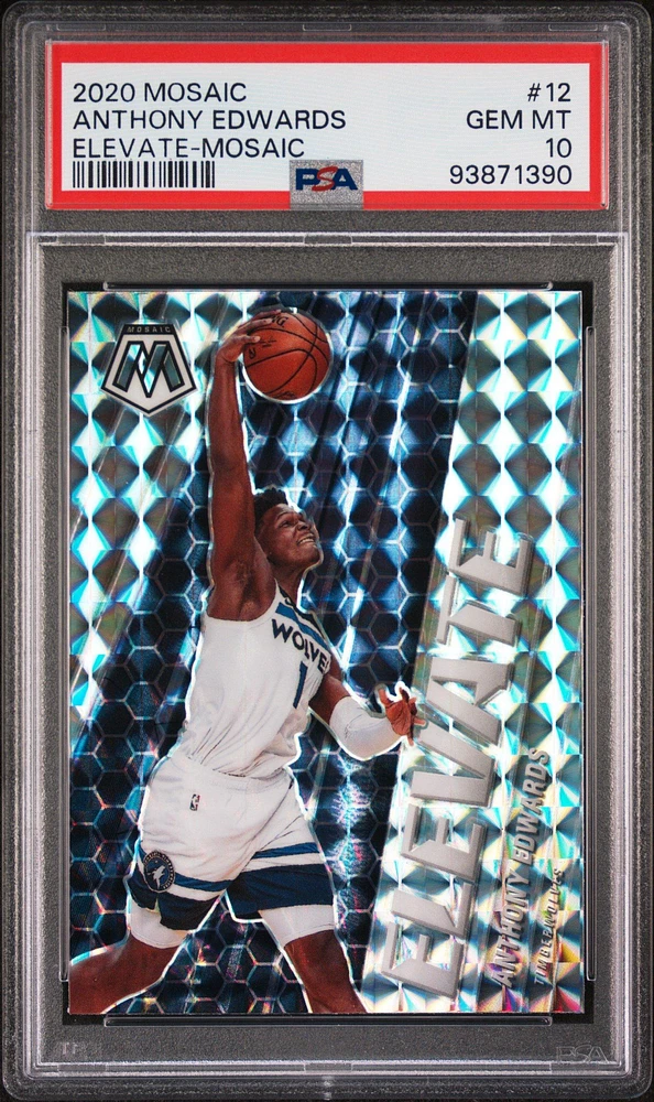 2020 Panini Mosaic Elevate 12 Anthony Edwards Mosaic PSA 10
