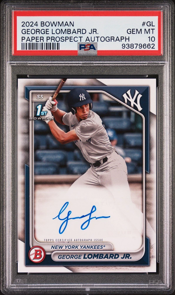 2024 Bowman Paper Prospect Autographs Gl George Lombard Jr. PSA 10
