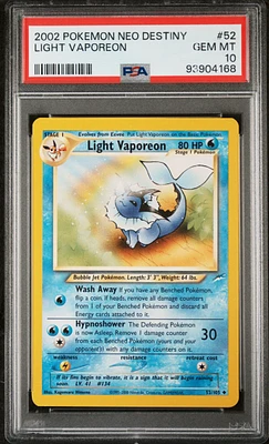 2002 Pokemon Neo Destiny 52 Light Vaporeon PSA 10