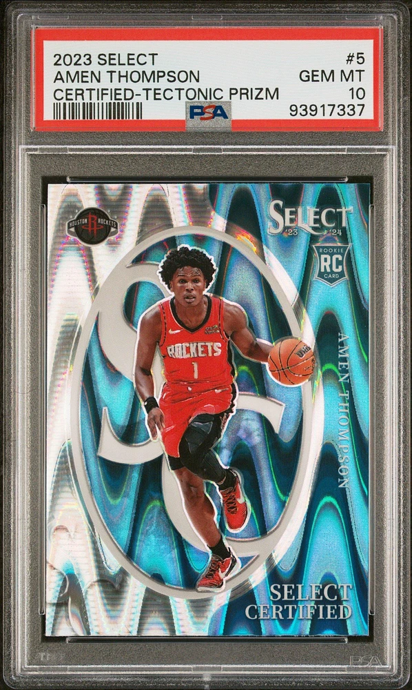 2023 Panini Select Select Certified 5 Amen Thompson Tectonic Prizm PSA 10