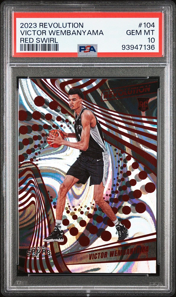 2023 Panini Revolution 104 Victor Wembanyama Red Swirl PSA 10