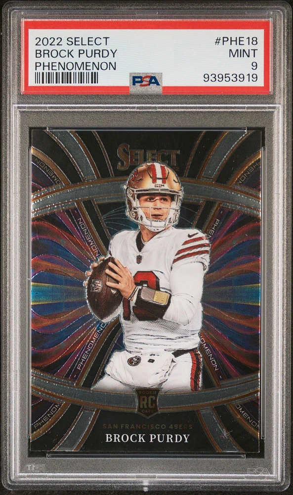 2022 Panini Select Phenomenon Phe18 Brock Purdy PSA 9