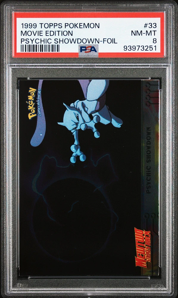 1999 Topps Pokemon The Movie Edt 33 Movie Edition Psychic Showdown-foil PSA 8