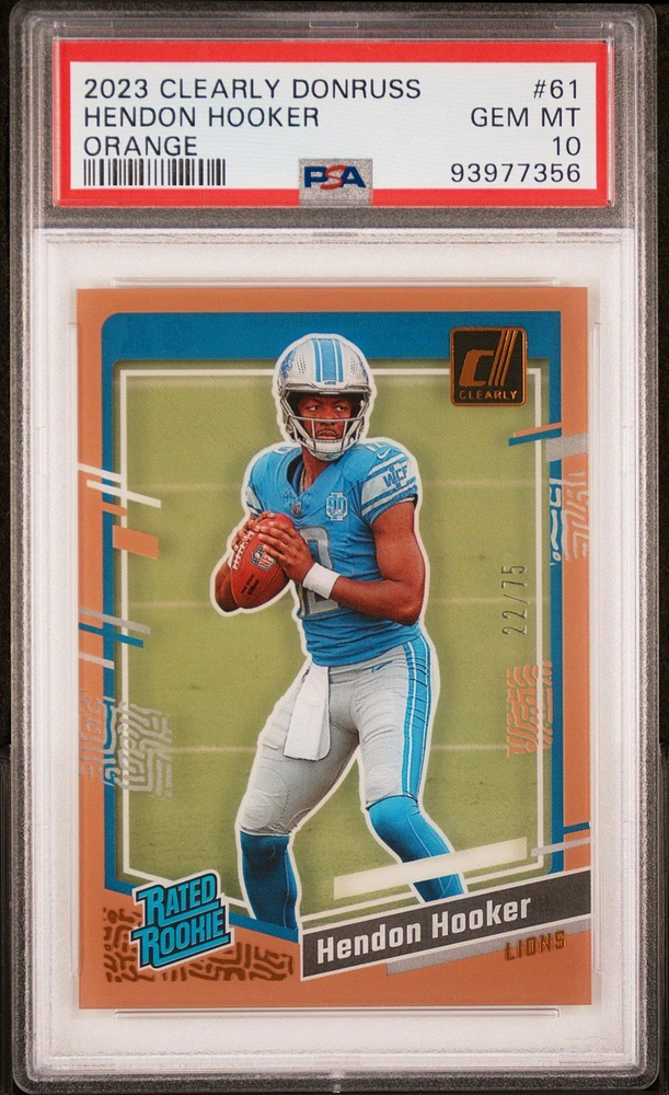 2023 Panini Clearly Donruss 61 Hendon Hooker Orange PSA 10