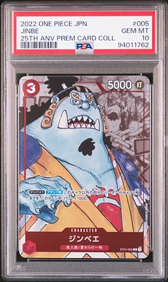 2022 One Piece Japanese 25th Anniversary Premium Card Collection 005 Jinbe PSA 10