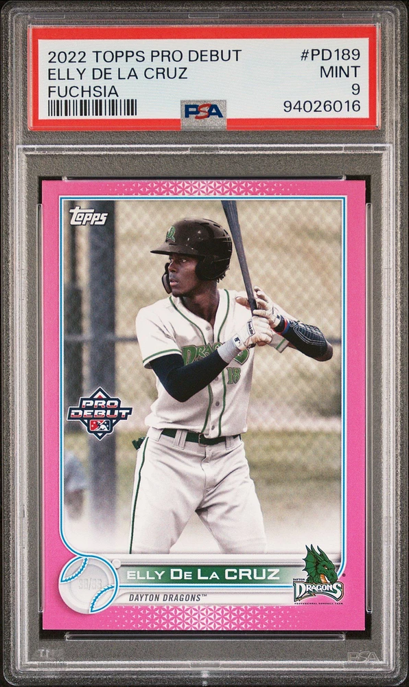 2022 Topps Pro Debut Pd189 Elly De La Cruz Fuchsia PSA 9