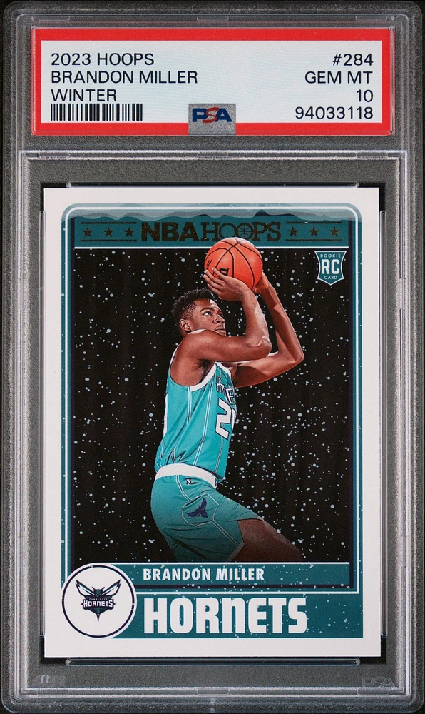 2023 Panini Nba Hoops 284 Brandon Miller Winter PSA 10