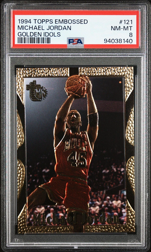 1994 Topps Embossed 121 Michael Jordan Golden Idols PSA 8