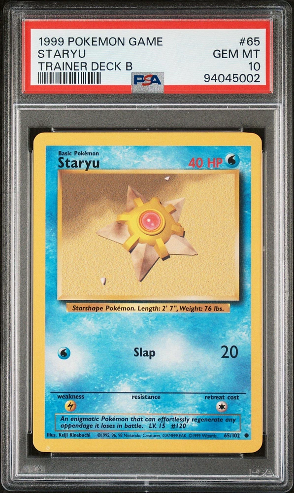 1999 Pokemon Game 65 Staryu Trainer Deck B PSA