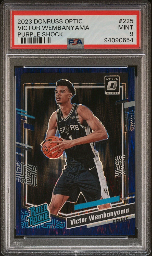 2023 Panini Donruss Optic 225 Victor Wembanyama Purple Shock PSA