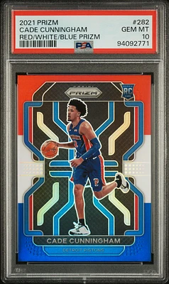 2021 Panini Prizm 282 Cade Cunningham Red/white/blue Prizm PSA 10