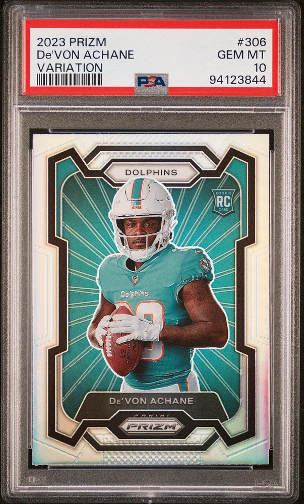 2023 Panini Prizm 306 De'von Achane Variation PSA 10