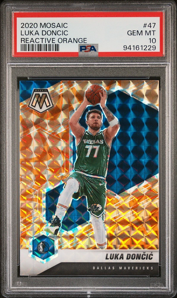 2020 Panini Mosaic 47 Luka Doncic Reactive Orange PSA 10