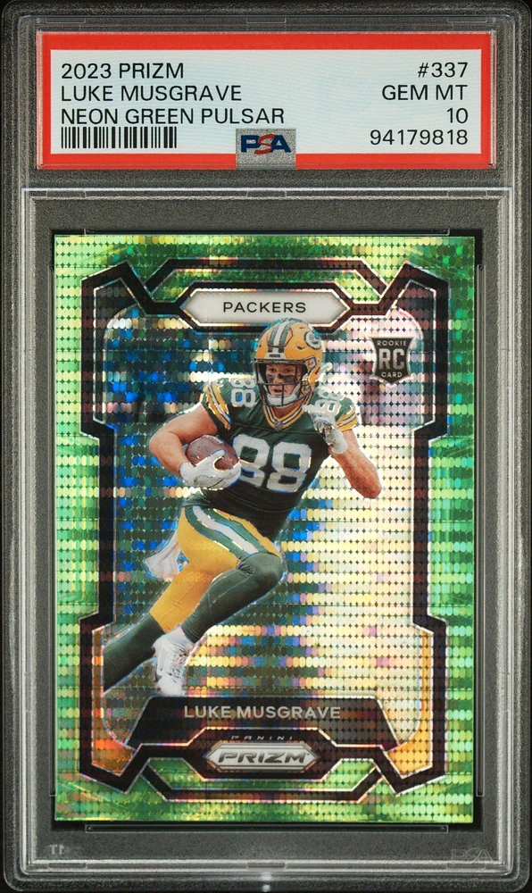 2023 Panini Prizm 337 Luke Musgrave Neon Green Pulsar PSA 10