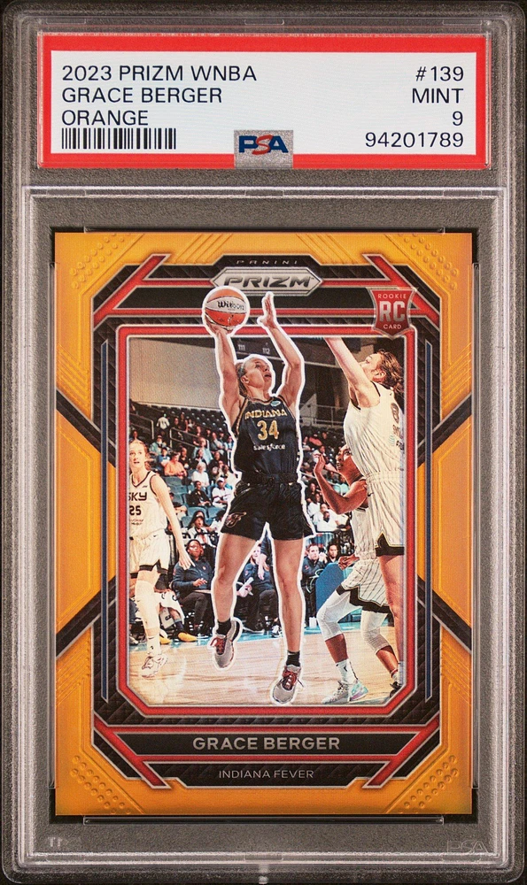 2023 Panini Prizm Wnba 139 Grace Berger Orange PSA 9
