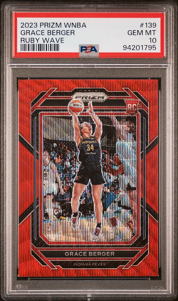 2023 Panini Prizm Wnba 139 Grace Berger Ruby Wave PSA 10
