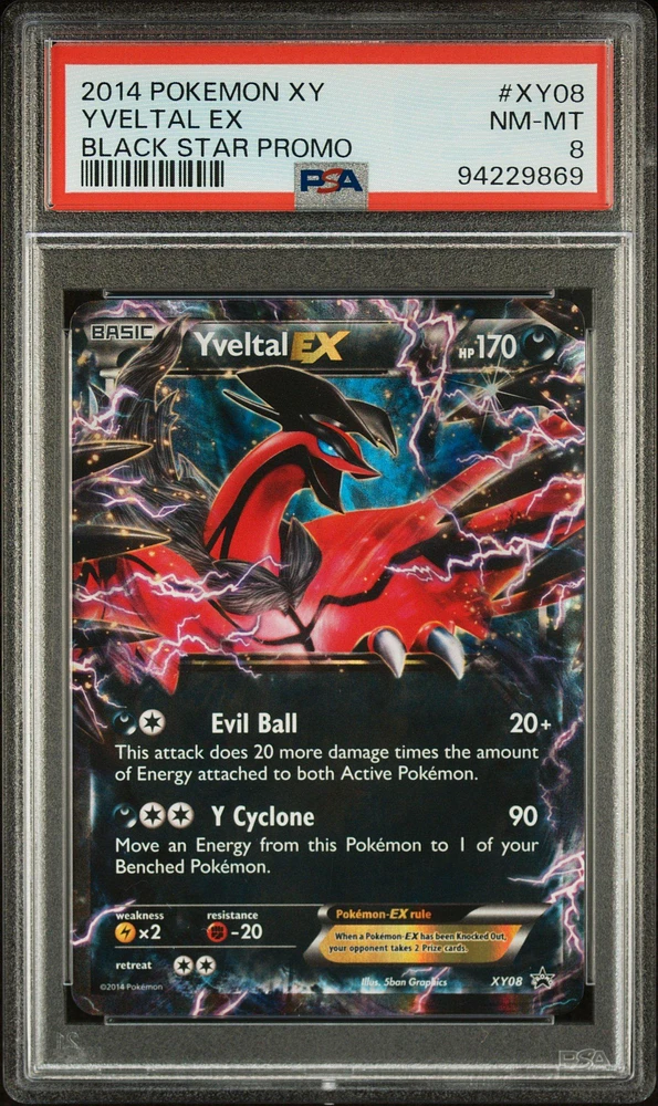 2014 Pokemon Xy Black Star Promo Xy08 Yveltal Ex PSA 8