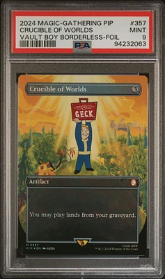 2024 Magic The Gathering Fallout 357 Crucible Of Worlds Vault Boy Borderless-foil PSA 9