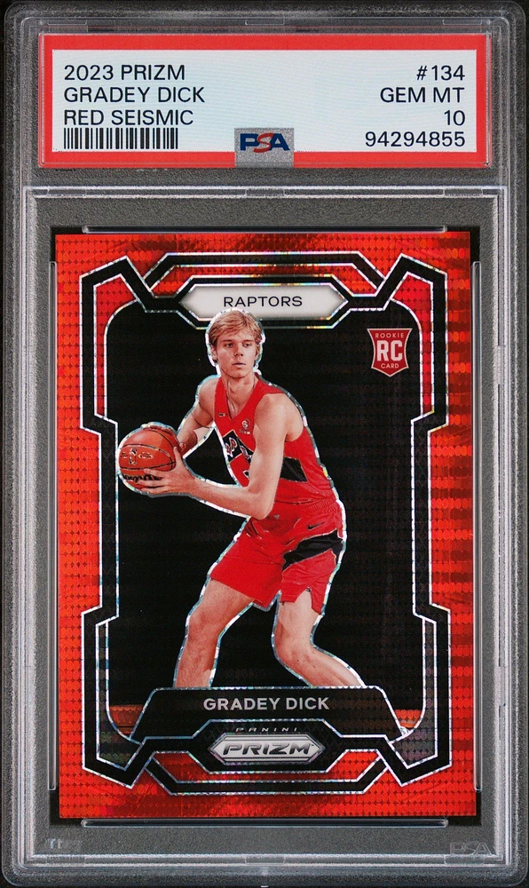 2023 Panini Prizm 134 Gradey Dick Red Seismic PSA 10