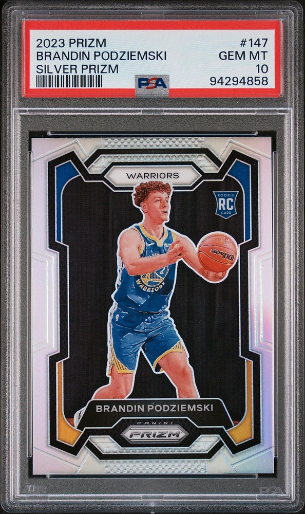 2023 Panini Prizm 147 Brandin Podziemski Silver Prizm PSA 10